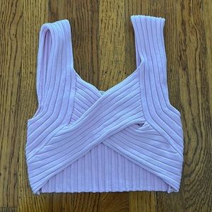 Urban Outfitters Wren Wrap Front Ribbed Tank Top - Purple